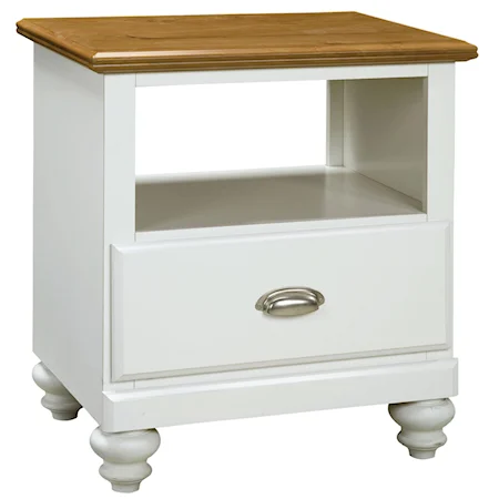 1 Drawer Nightstand with Shelf